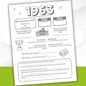 1963 Trivia Game