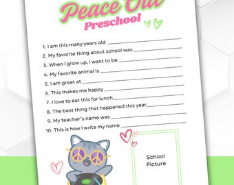 Preschool End of Year Interview | Peace Out | Cat