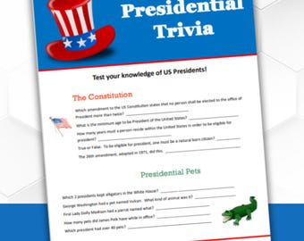 President Inauguration Day Trivia Game - Presidential Oath of Office ...