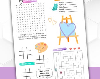 Art Theme Activity and Coloring Sheet | Digital Download for Classroom or Kids Birthday Party