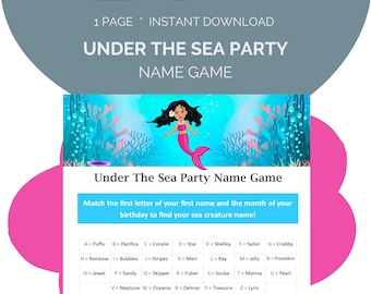 Under the Sea Party Name Game