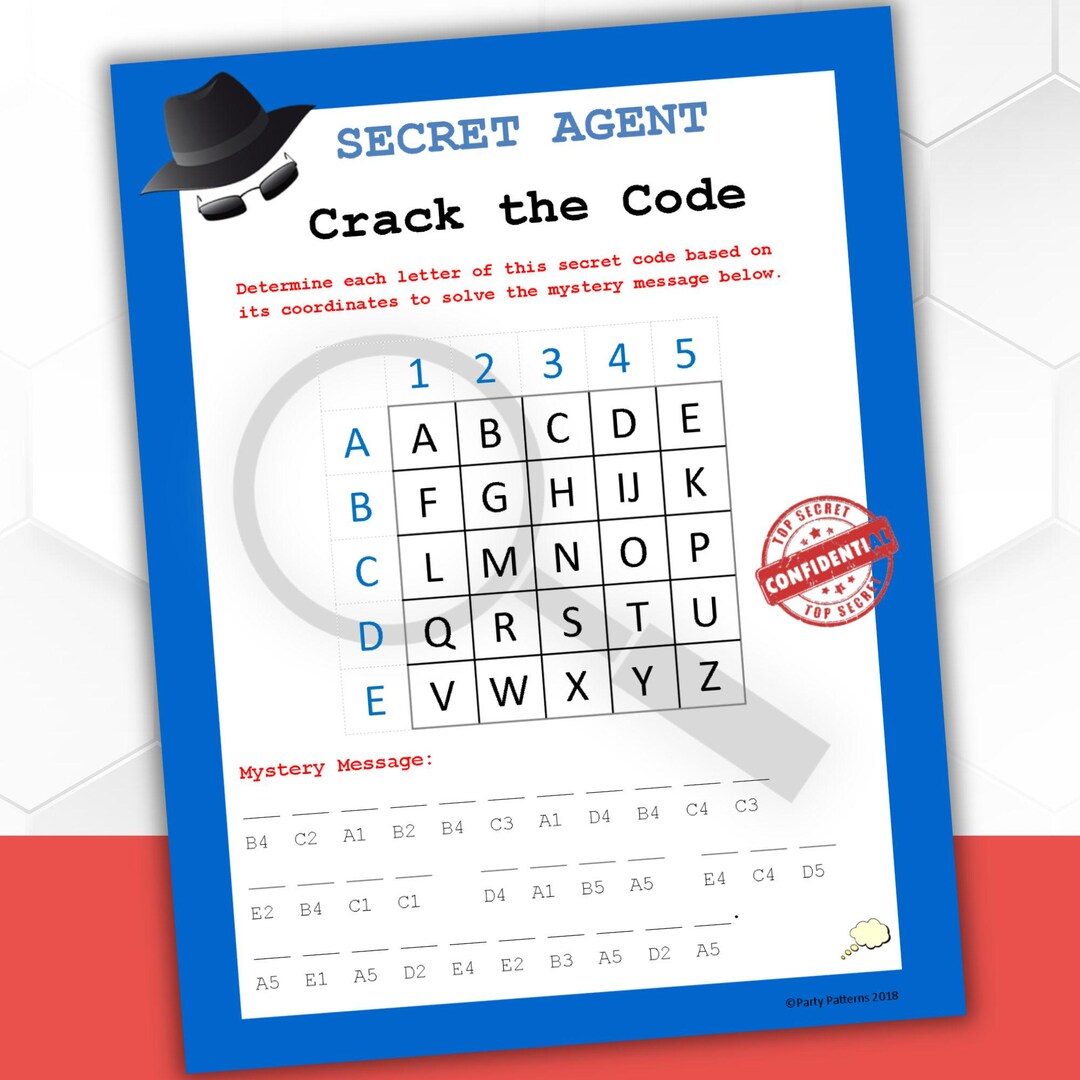 Crack the Code Game Secret Agent Party, Spy Party Kids Code Breaker ...