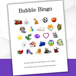 Bubble Wrap Bingo: Kids Birthday Party Game (Instant Download)