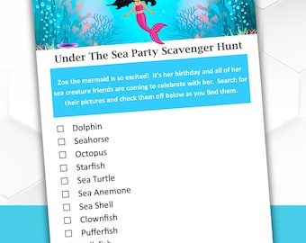 Under the Sea Scavenger Hunt | Kids Mermaid Party