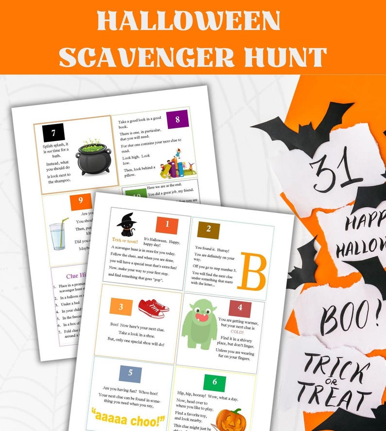 Halloween Scavenger Hunt | Digital Download for Kids Party image 2