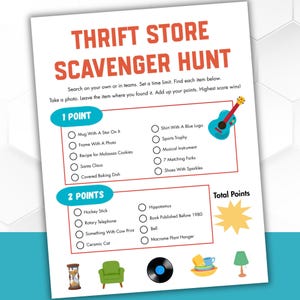 Thrift Store Scavenger Hunt Digital Download