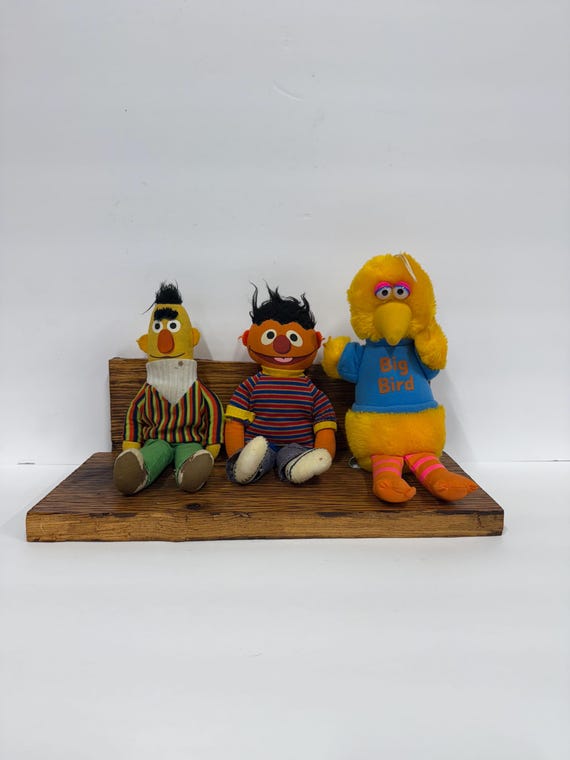 Vintage Sesame Street Bert and Ernie With Big Bird Plush Toy - Etsy