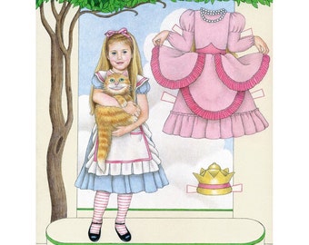 Alice In Wonderland Paper Doll 8x10 Print