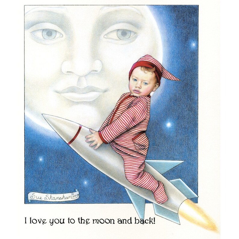 Love You To The Moon And Back 8x10 Print imagem 1