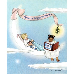 Dreams Begin in Books 8x10 Print image 1