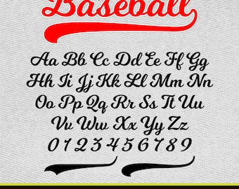 Baseball Font Baseball Font With Tails Baseball Team Font Baseball Font for Cricut Procreate Font Canva Font Sport Font College Font
