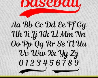 Baseball Font Baseball Font With Tails Baseball Team Font Baseball Font for Cricut Procreate Font Canva Font Sport Font Cursive Tails Font