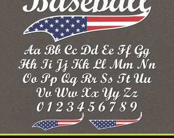 Baseball Font Baseball Font With Tails Patriot Font Baseball Team Font Baseball Font for Cricut Procreate Font Canva Font College Font