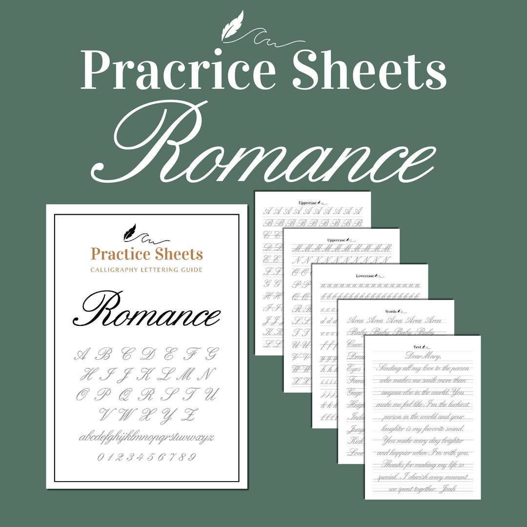 Calligraphy Practice Sheets: Lettering Workbook, Cursive & Handwriting ...