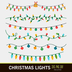 May include: A collection of colorful Christmas light strings in various designs. The lights are in shades of red, green, yellow, and blue. The image includes the text "CHRISTMAS LIGHTS" at the bottom.