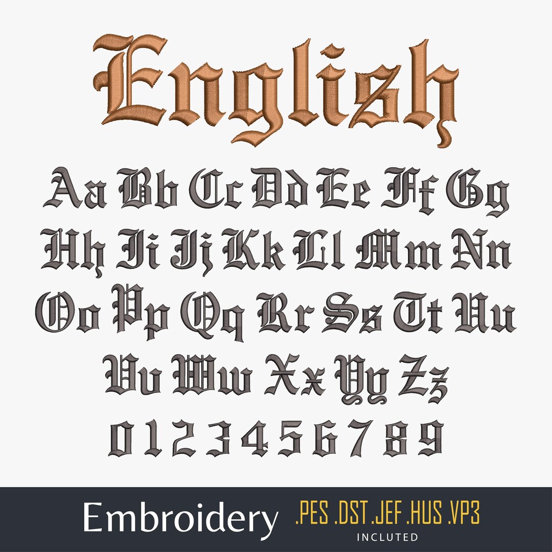 Embroidery Gothic Font Embroidery Letters Machine Embroidery Font ...