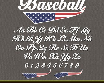 Baseball Font Baseball Font With Tails Baseball Team Font Baseball Font for Cricut Procreate Font Canva Font Patriot Font College Font