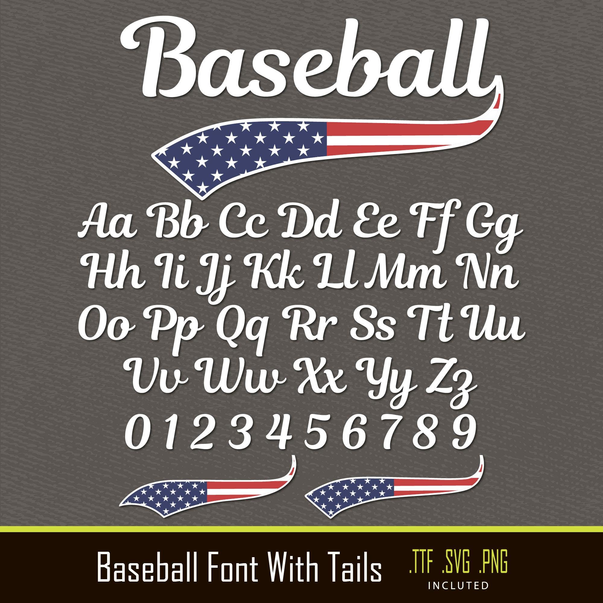 Baseball Font Baseball Font With Tails Baseball Script Font Patriot ...