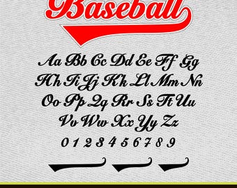 Baseball Font Baseball Font With Tails Baseball Team Font Baseball Font for Cricut Procreate Font Canva Font Sport Font College Font