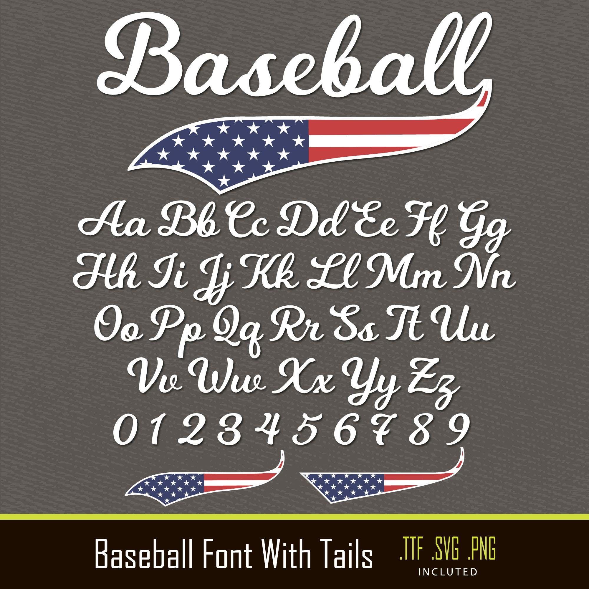 Baseball Font Baseball Font With Tails Baseball Script Baseball Team ...