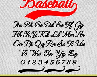 Baseball Font Baseball Font With Tails Baseball Team Font Baseball Font for Cricut Procreate Font Canva Font Sport Font College Font