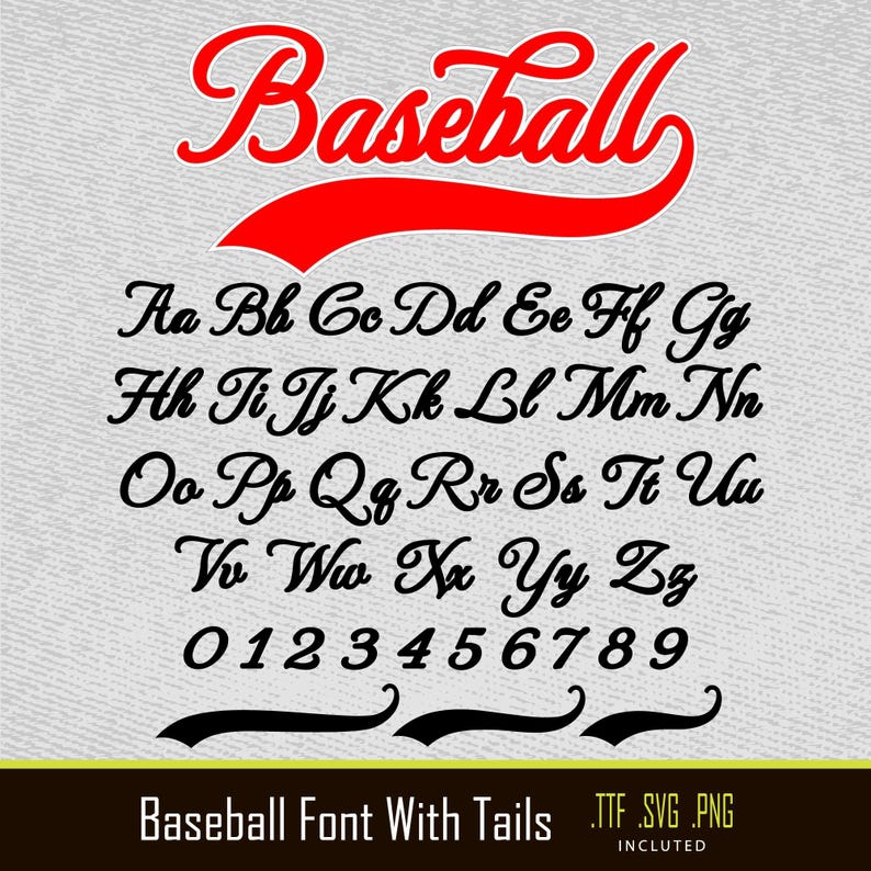 Baseball Font Baseball Font With Tails Baseball Team Font Baseball Font ...