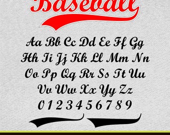 Baseball Font Baseball Font With Tails Baseball Team Font Baseball Font for Cricut Procreate Font Canva Font Sport Font College Font