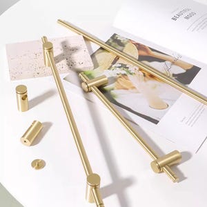 Adjustable Brass Cabinet Handles: Modern Furniture Door Pulls