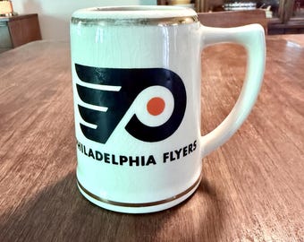 RARE 1970's Philadelphia Flyers Hockey Team Logo Ceramic Stein