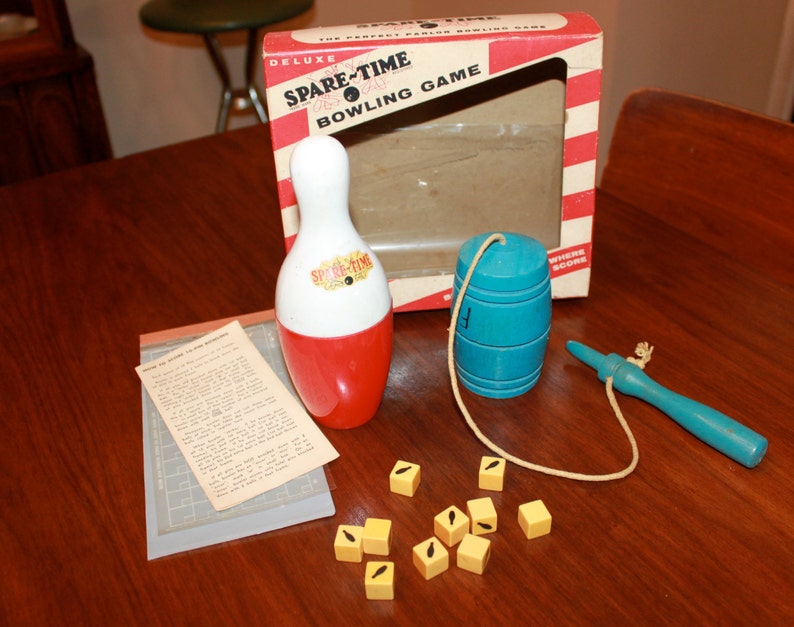 vintage toy bowling set