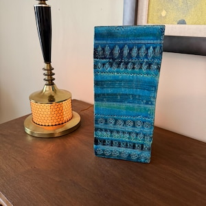 STUNNING RARE MCM Large Bitossi Aldo Londi Rimini Blue Vase Italian Pottery 1960s