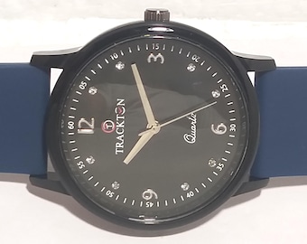 Men’s TRACKTON Quartz Watch – Black Dial, Good Condition