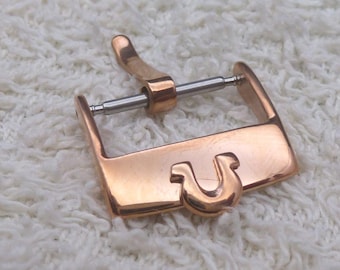 16mm & 18mm Pink Rose Gold Watch Strap Buckle – Compatible with Omega
