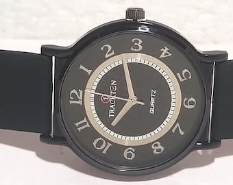 Men's TRACKTON Quartz In Black Dial Wrist Watch In Good Condition