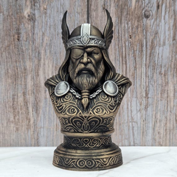 Odin Norse God  3d Printed Fanart Decor Statue - 7 Inches Tall