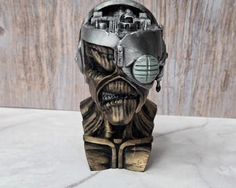 Eddie Cyborg Iron Maiden 3d Printed Bust Hand Painted 5.5 Inches Tall