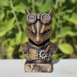 Steampunk Mewtwo Pokemon-Inspired 3d Printed Hand Painted 6 Inch Statue