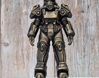 Fallout Inspired Power Armor Fan Art 3d Printed Statue - 6 Inches Tall - Hand Painted