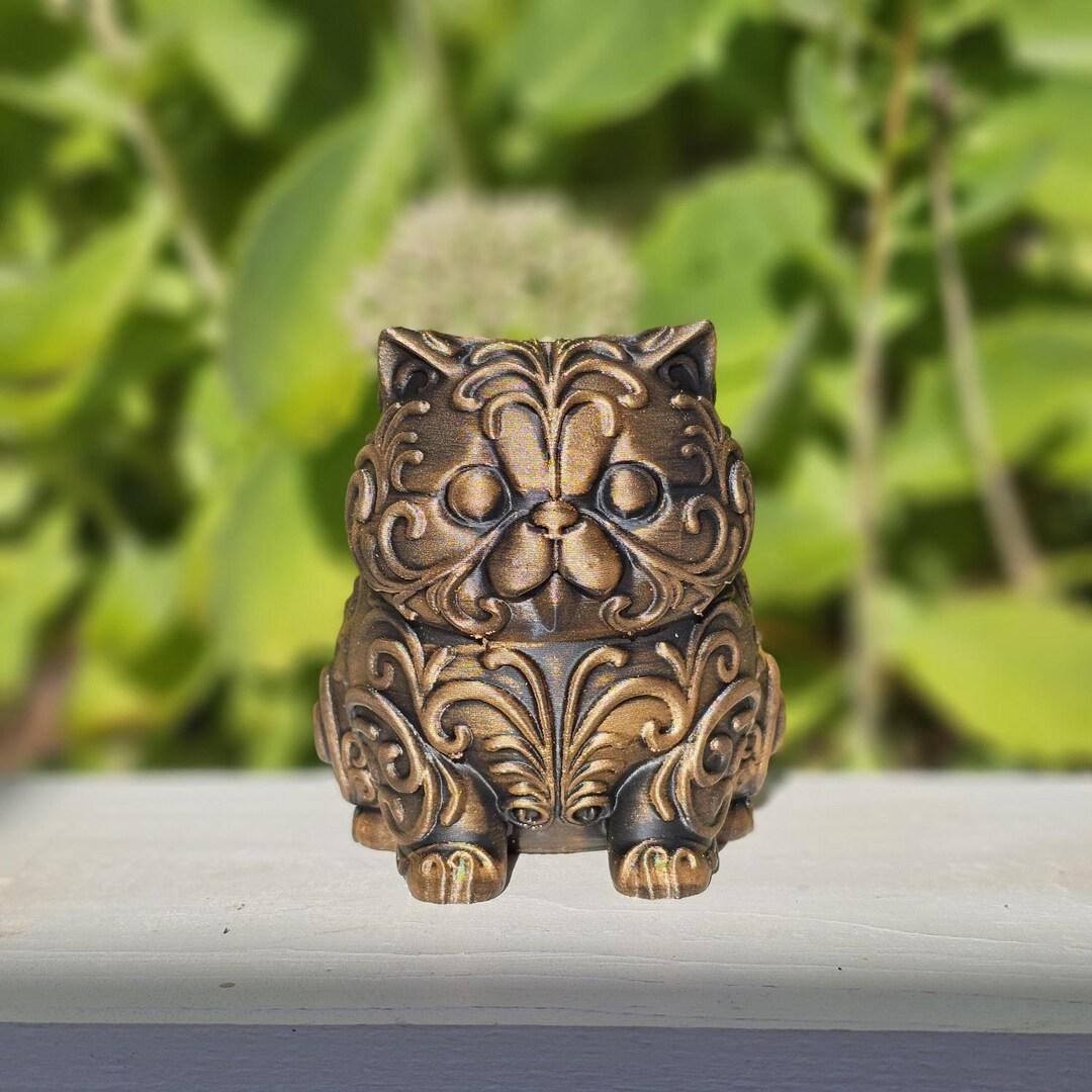 Persian Cat 3d Printed Ornamental Statue - Hand Painted - 6 Inches