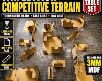Set di elementi scenici competitivi ed economici per wargame (11ª edizione) / Taglio laser su MDF da 3 mm, file dxf e svg