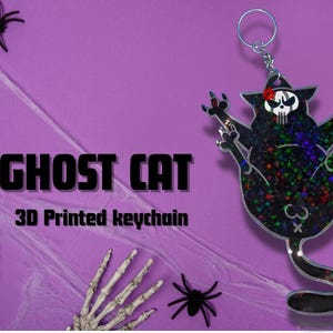 Ghost cat keychain