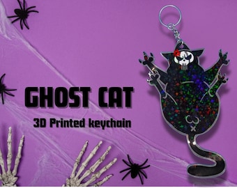 Ghost cat keychain