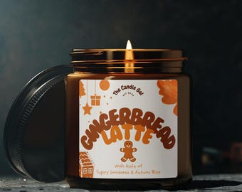 Lebkuchen Latte Duftkerze: Handgefertigte Sojawachskerze