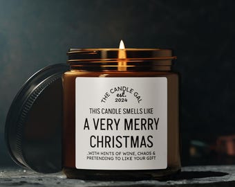 Witzige Sojakerze zu Weihnachten: Ein sehr frohes Fest - Wichtelgeschenk