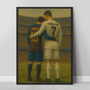 Messin & Crinkledo Fußball Kunstdruck: Fußball-Legenden Wanddeko (Digitaler Download)