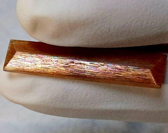 Rainbow Lattice Sunstone, Genuine Sunstone For Pendant, unique (6x30mm)