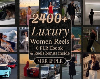 2400+ Luxury Rich Woman Reels for Instagram |Faceless Digital Marketing Videos | Master Resell Rights | MRR/PLR | Instagram TikTok Content |