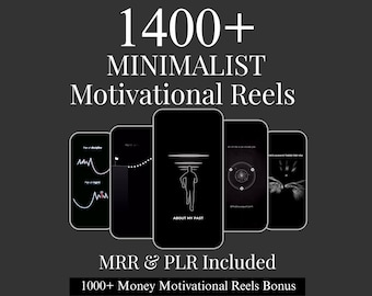 Bundel met 1400+ minimalistische motivatierollen | Animatievideo-inhoud | MRR/PLR | Digitale download voor rollen, TikTok, shorts