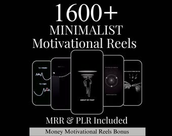 1600+ Minimalist Motivation Reels Bundle | Animation Video Content | MRR/PLR | Digital Download for Reels, TikTok, Shorts