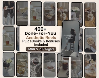 400+ Aesthetic Reels Bundle | Done For You Instagram Reels | Faceless TikTok Videos | Canva Editable | PLR MRR | Digital Download